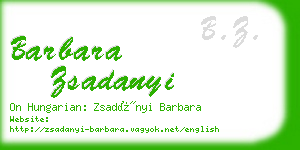 barbara zsadanyi business card